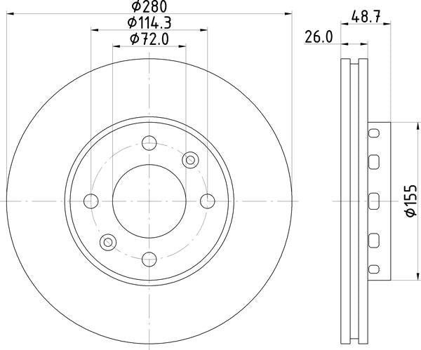 Mintex Brake Discs fits -Kia S278:5 MDC1603 (also fits other vehicles)