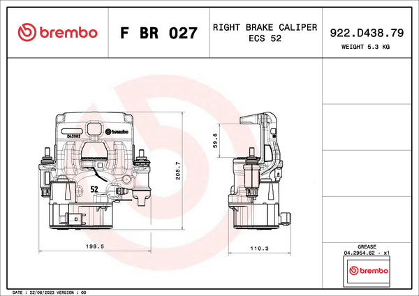 Brembo F BR 027 LCV brake calipers for commercial vehicles - FBR027