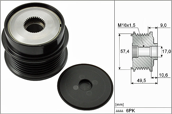 INA Alternator Freewheel Clutch - Part No - 535018910