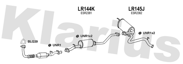 Klarius LR144K - Box With Centre Pipe  - Fits Land Rover 90 2.5TDi