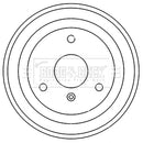 Borg & Beck Brake Drum  - BBR7248
