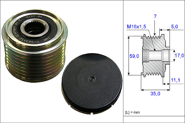 INA Alternator Freewheel Clutch - Part No - 535015910