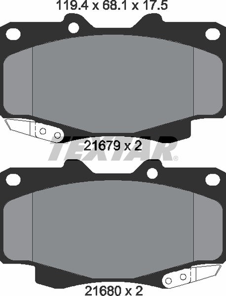 Textar Brake Pad Set - 2168003