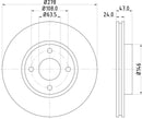Mintex Brake Discs fits -AC Ford V240:4 MDC843 (also fits other vehicles)