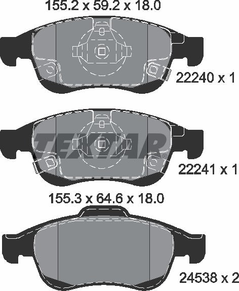 Textar Brake Pad Set - 2224001