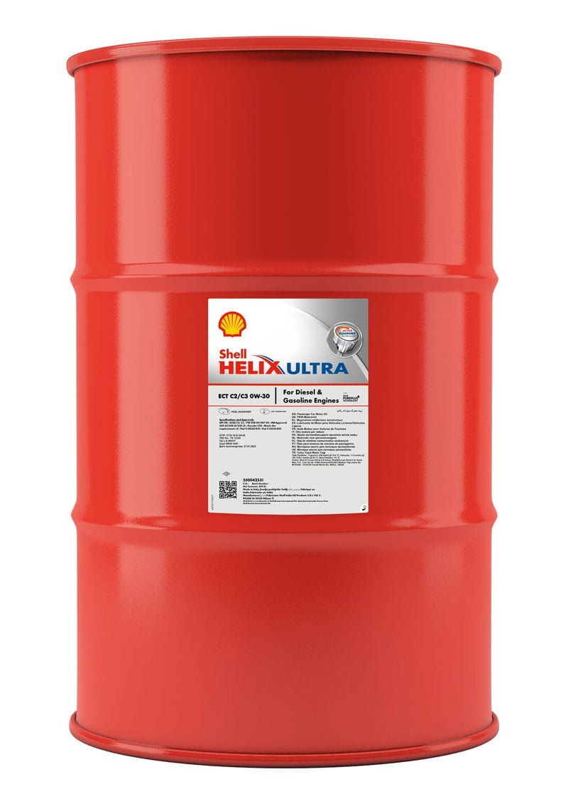 Shell Helix Ultra ECT C2|C3 0W30 209L Oil Drum - 550042331