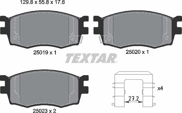 Hyundai, Brake Pad Set - Textar 2501901