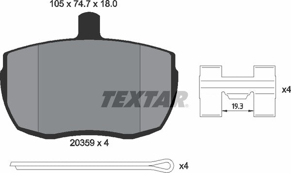 Textar Brake Pad Set - 2035908