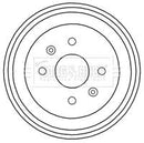 Borg & Beck Brake Drum (Single) -BBR7213