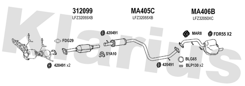 Klarius MA405C - Box With Centre Pipe  - Fits Mazda 5 1.8i