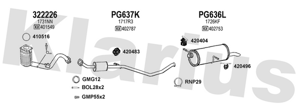 Klarius 322226 - Catalyst Type Approved Withpip  - Fits Citroen C4 1.6i