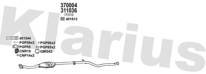 Klarius 311036 - Catalyst Type Approved  - Fits Citroen Saxo 1.0i