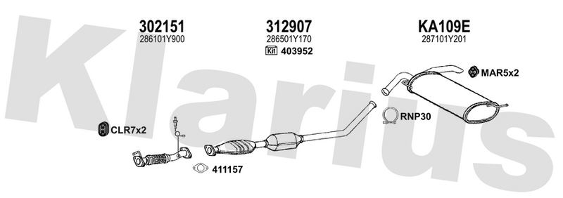 Klarius 302151 - Front Pipe  - Fits Kia Picanto 1.0