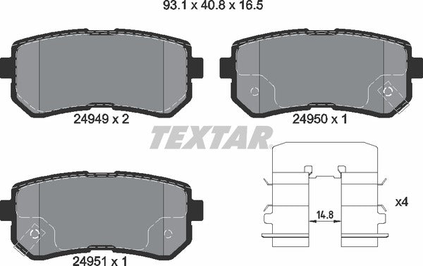 Textar Brake Pad Set - 2494901