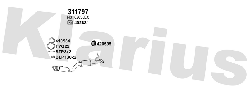 Klarius 311797 - Catalyst Type Approved  - Fits Mazda RX8 1.3i