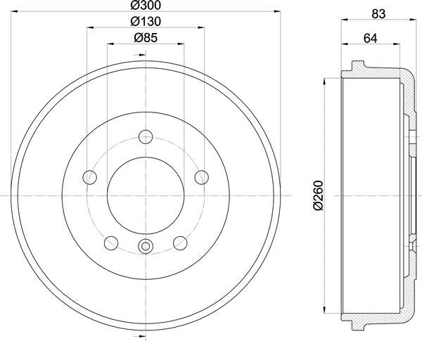 Mintex Brake Drum (Single) fits -MercedesBenz Puch MBD012 (also fits other vehicles)