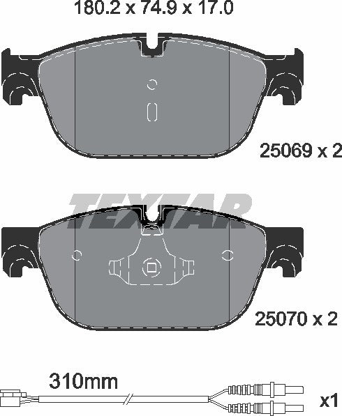 Textar Brake Pad Set - 2506901