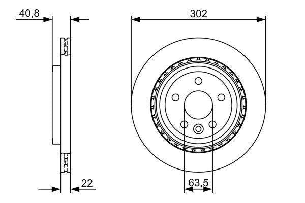 Bosch Brake Disc Pair Part No - 0986479398