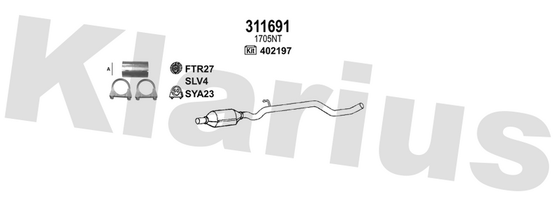 Klarius 311691 - Catalyst Type Approved  - Fits Citroen Dispatch 1.9 D