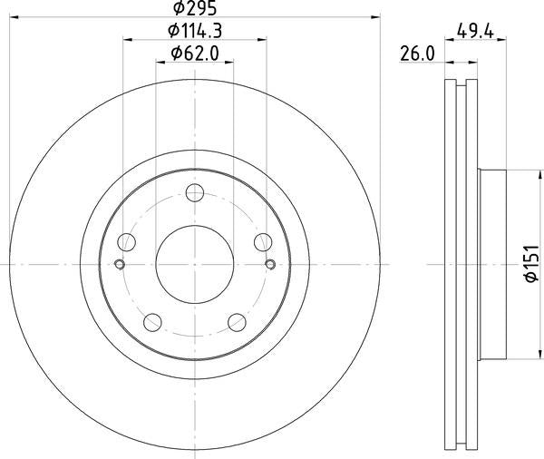 Mintex Brake Discs fits -Toyota S290:5 MDC1802 (also fits other vehicles)