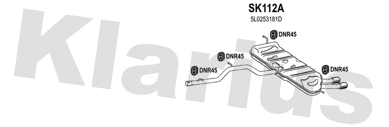 Klarius SK112A - Box With Tail Pipe  - Fits Skoda Yeti 2.0TDi
