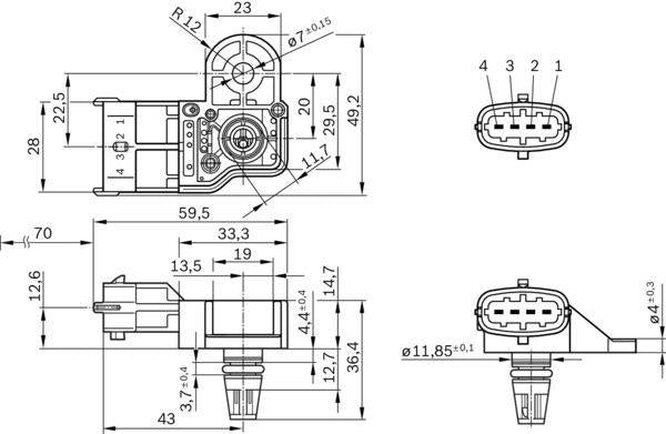 Bosch Map Sensor Part No - 0261230302