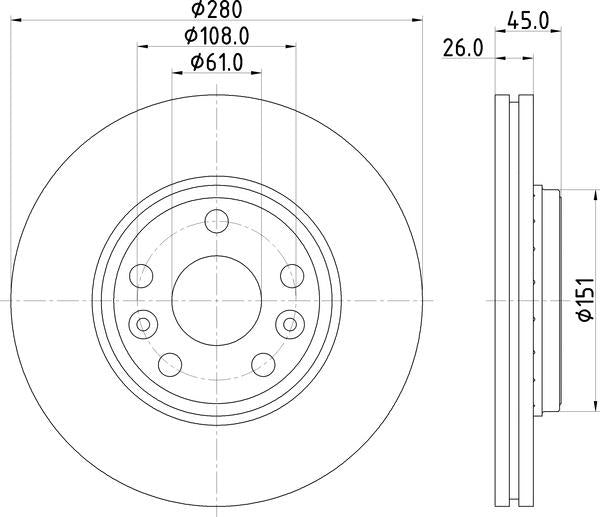 Mintex Brake Discs fits -MercedesBenz Renault S288:5 MDC2547 (also fits other vehicles)