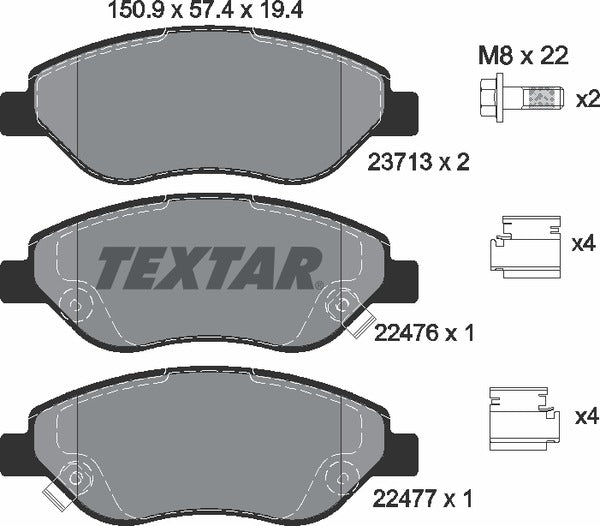 Textar Brake Pad Set - 2247601