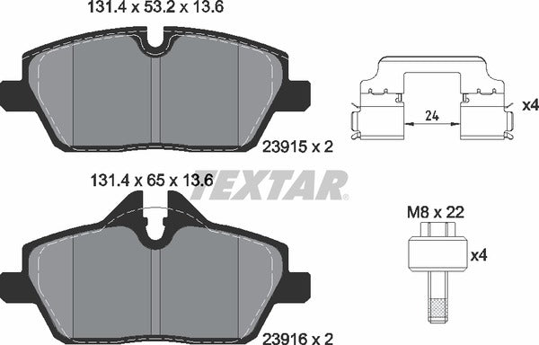 Textar Brake Pad Set - 2391508