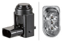 HELLA 6PX 358 141-191 Sensor, parking distance control - angled - 3-pin connector - Plugged
