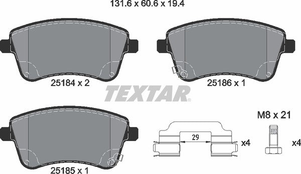 Textar Brake Pad Set - 2518401