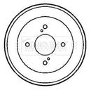 Borg & Beck Rear Brake Drum (Single) -BBR7167