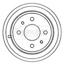 Borg & Beck Brake Drum (Single) -BBR7086