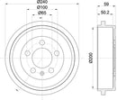 Mintex Brake Drum (Single) fits -Audi Seat Skoda VW MBD247 (also fits other vehicles)
