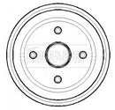 Borg & Beck Rear Brake Drum (Single) -BBR7123