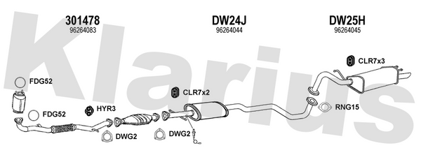 Klarius 301478 - Front Pipe For Cat  - Fits Chevrolet Tacuma 1.6i