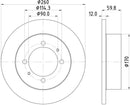 Mintex Brake Discs fits -Hyundai S260:4 MDC1369 (also fits other vehicles)