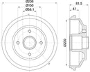 Mintex Brake Drum (Single) fits -Opel Suzuki Vauxhall MBD384 (also fits other vehicles)