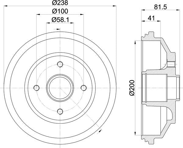 Mintex Brake Drum (Single) fits -Opel Suzuki Vauxhall MBD384 (also fits other vehicles)