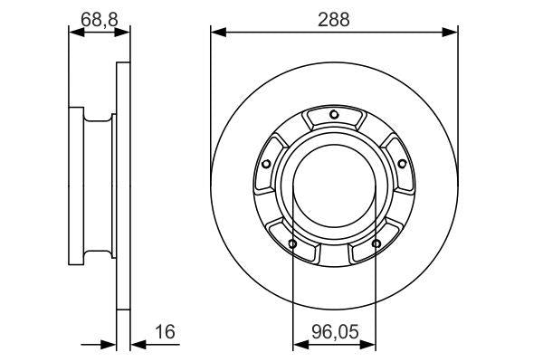 Bosch Brake Disc > Single Bd2122 Part No - 0986479A50