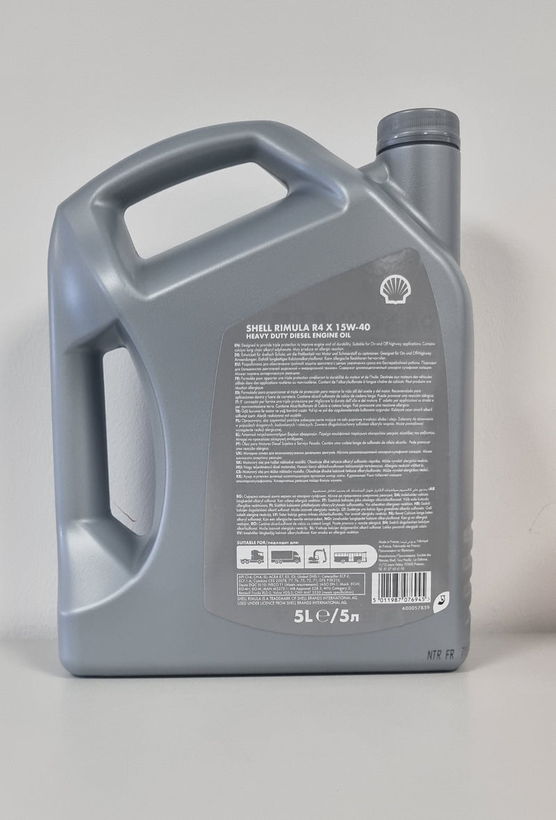 Shell Rimula R4 X 15W40 5 Litre Engine Oil