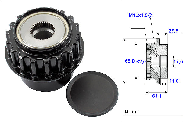 INA Alternator Freewheel Clutch - Part No - 535017510