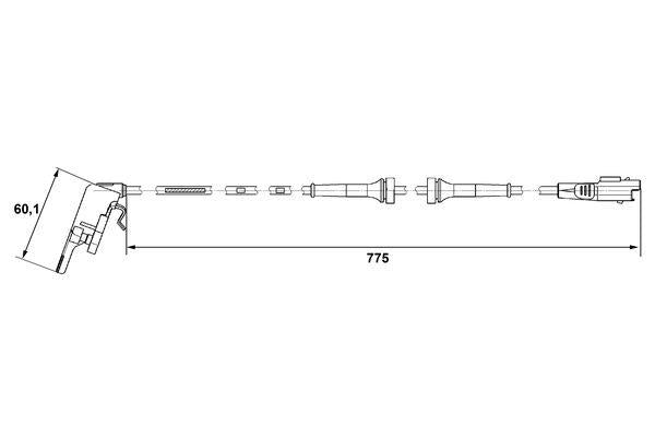 Bosch Wheel Speed Sensor Part No - 0265007664