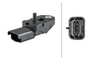 HELLA 6PP 358 152-351 Sensor, intake manifold pressure - 3-pin connector - Bolted