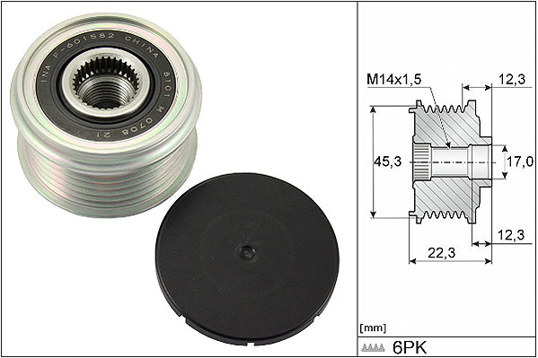 INA Alternator Freewheel Clutch - Part No - 535029110
