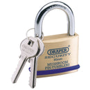 Solid Brass Padlock & 2 Keys with Mushroom Pin Tumblers 50mm