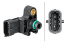 HELLA 6PP 358 152-051 Sensor, boost pressure - 3-pin connector - Bolted