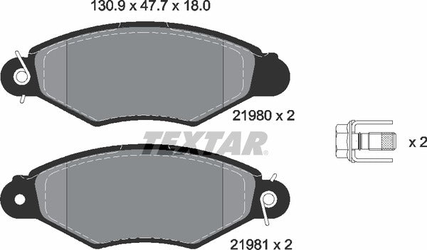 Textar Brake Pad Set - 2198004
