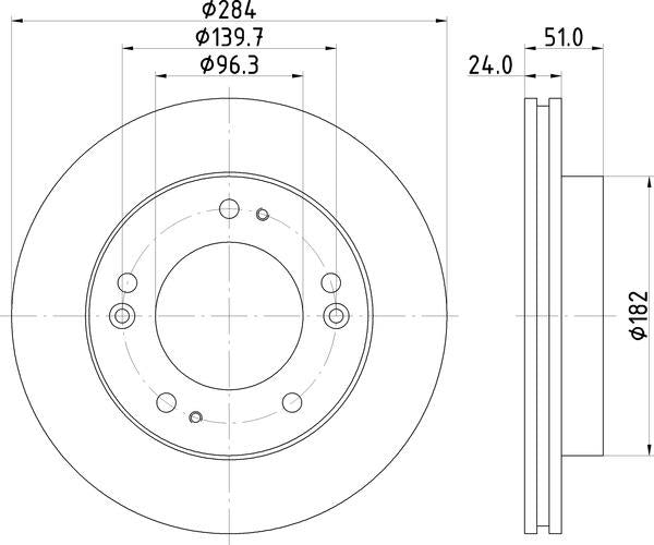 Mintex Brake Discs fits -Kia V284:5 MDC1315 (also fits other vehicles)
