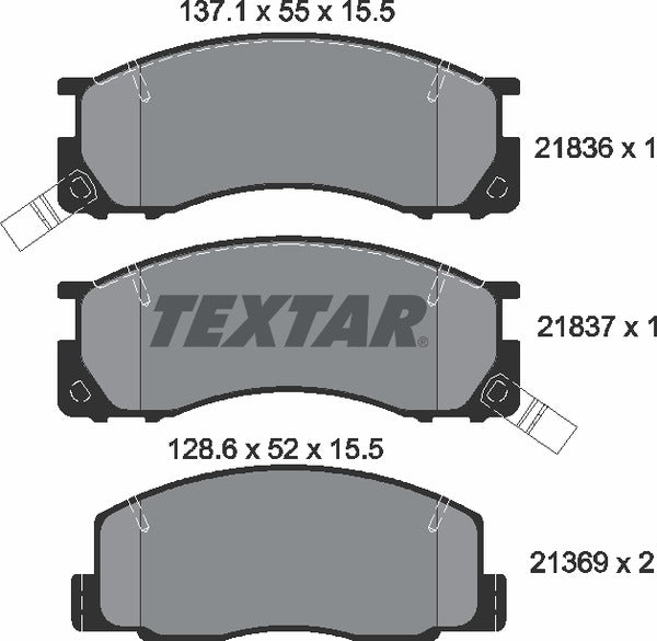 Textar Brake Pad Set - 2183601